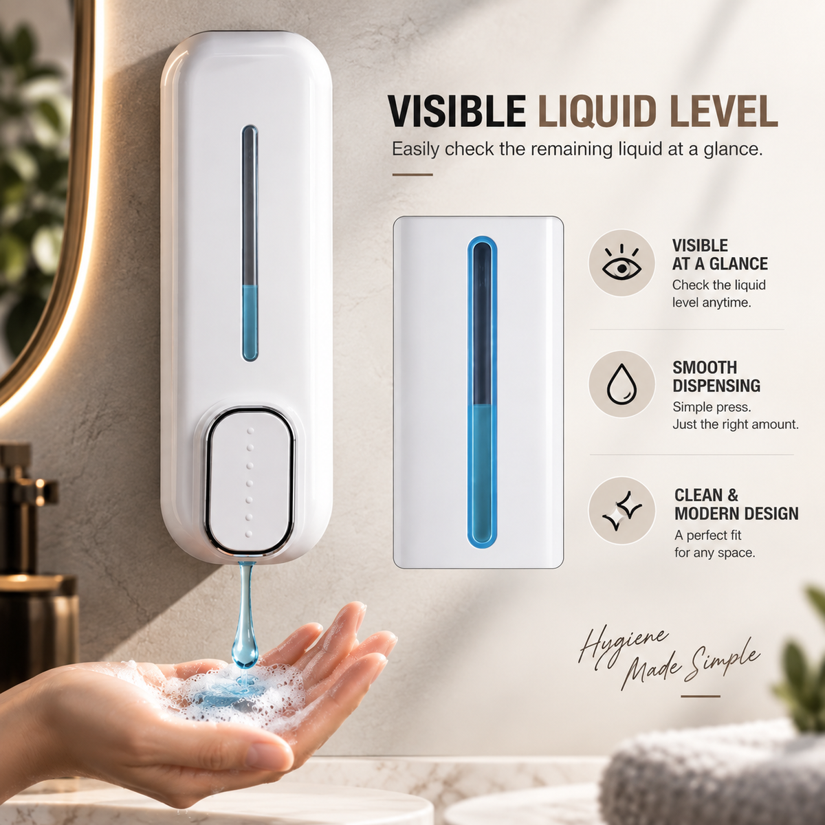 Aura Wall-Mount Touch Soap Dispenser